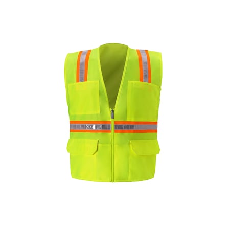2W International Hi-Vis Safety Vest M H Back, , Zipper 6 Pockets 8048-A M
